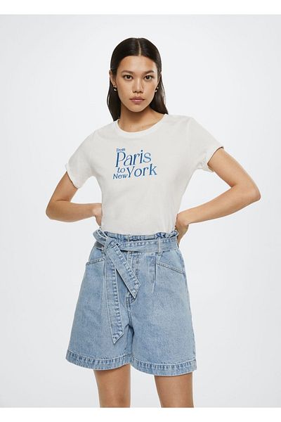 MANGO Woman Tricou scris