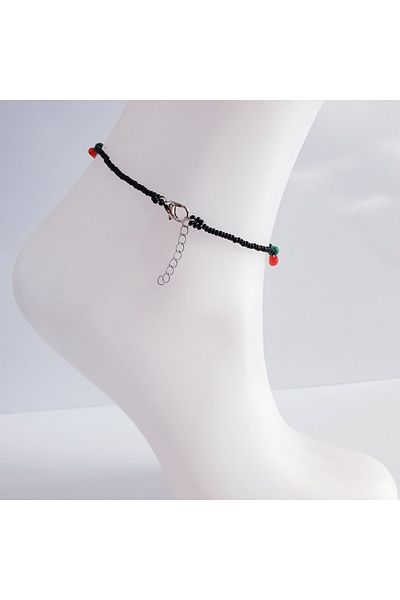 MAGRİB Beaded Daisy and Cherry Figured Women's Anklet