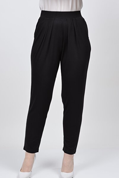 TUSSE Viscose Large Size Carrot Trousers - SoliD Color