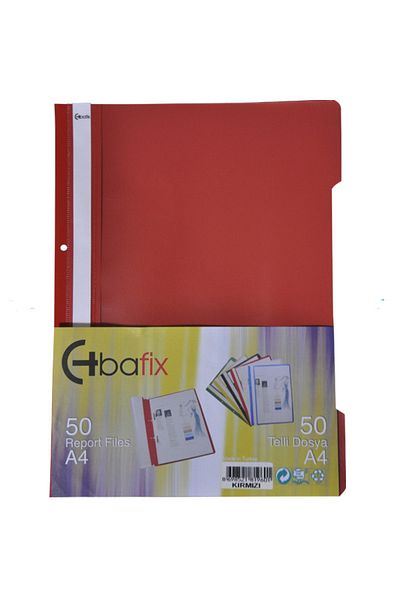 Bafix ملف سلكي بلاستيك Xl أحمر A4 (عبوة تحتوي على 50 قطعة)