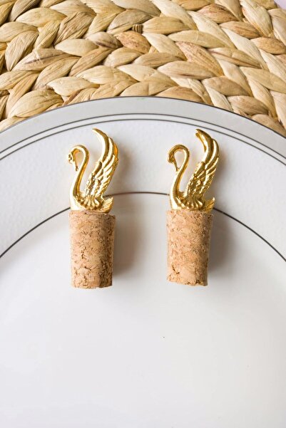 Emtory Home 2 Adet Dekoratif Gold Kuğulu Tıpa