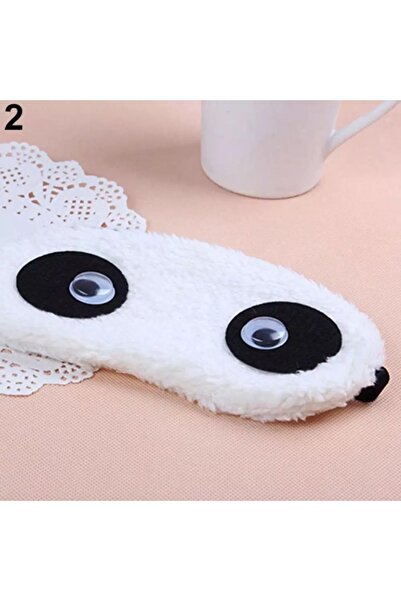 QUEEN AKSESUAR 3 Boyutlu Peluş Panda Uyku Gözlüğü Dinlendirici Uyku Bantı Har...