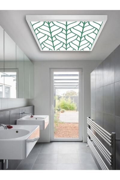 Gökyüzü Panel Wc Avize-60x60-54w-led-armatür-banyo-aydınlatma-desenli-panel-tuvalet-lamba-ıp55-su Almaz
