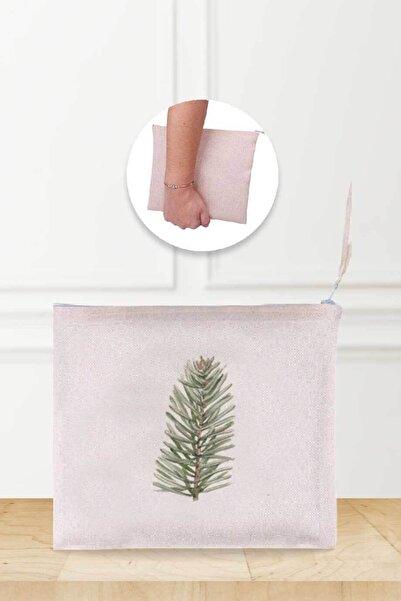 Gizeo Concept Ленена чантичка за грим с шарка на борови клонки