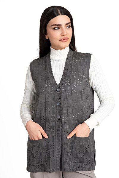 Nacar Anneler Günü Düğmeli Mevsimlik Merserize Rolax Anne Yelek