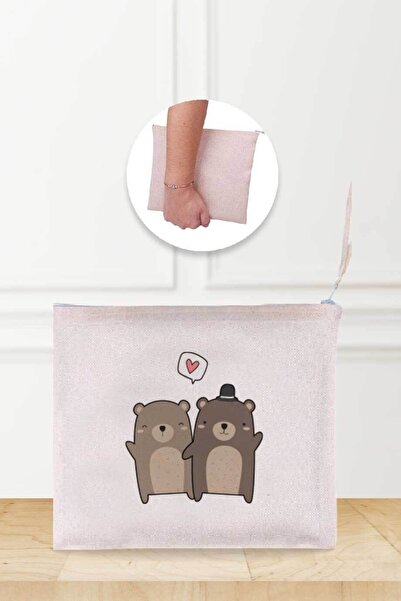 Gizeo Concept Сладка ленена чантичка за грим с мотив на мече