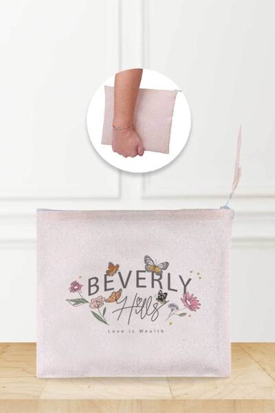 Gizeo Concept Ленена чантичка за грим Beverlyhills с шарки