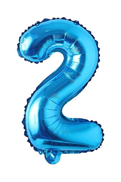 PARTİAVM Astronaut Rocket Space Themed 2 Years Old 100cm Blue Numeral Balloon Set