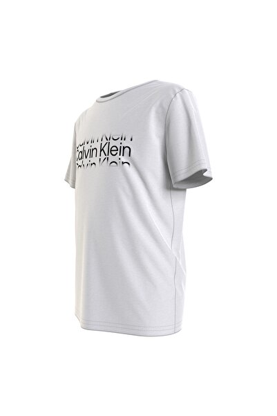 Calvin Klein Ib0ıb01216-ınst. Cut Off Logo T-s Bisiklet Yaka Normal Kalıp Düz Beyaz Erkek Çocuk T