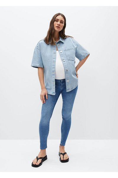 MANGO Woman Women's Blue Regular Waist Jean Pants