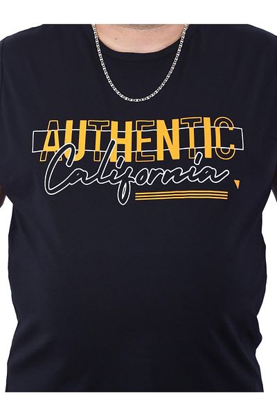 Starbattal Ανδρικό μπλουζάκι μεγάλου μεγέθους Bis Neck California Black 22133-1-std