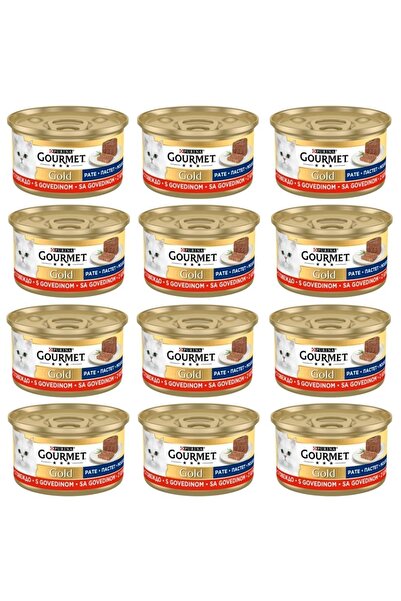 Gourmet Kıyılmış Sığır Etli Kedi Konserve Maması 85 Gr 12 Adet