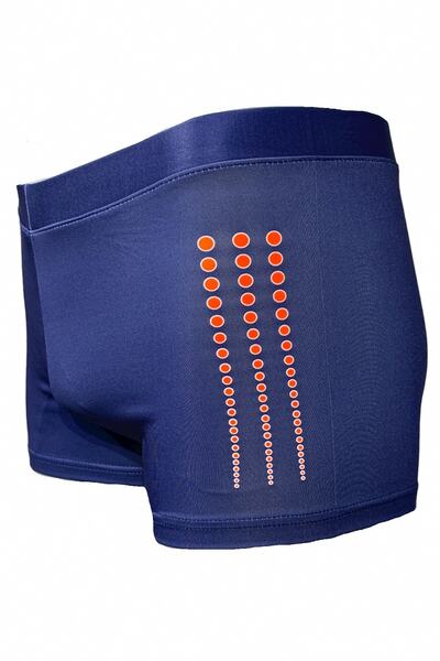 Fs Boy's Navy Blue Neon Orange Drop Printed Beach Sea Swimsuit