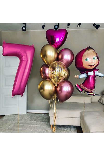 PARTİAVM Licensed Large Size Tongs with Big Bear Balloon Set Tongs Balloon and 100cm Number Balloon