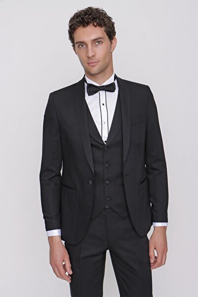 Morven Costum de mire negru Santorini Ceremonia pentru bărbați