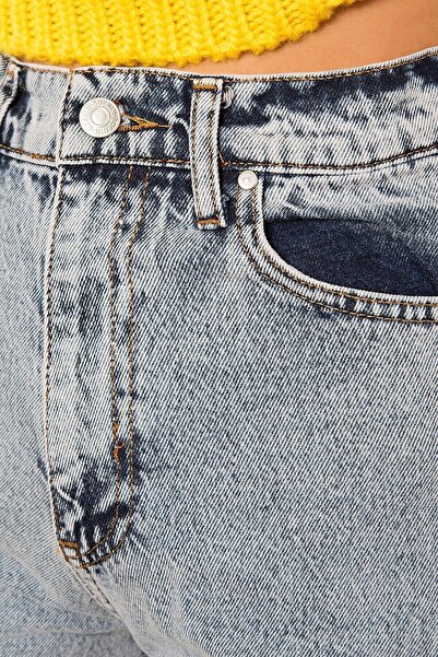 Trn JNS 90-ті Сині лайкрові штани з високою талією Саласи Джинси Палаццо