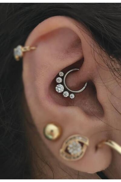 Arescollection Cerrahi Çelik Septum Daith Kıkırdak Piercing