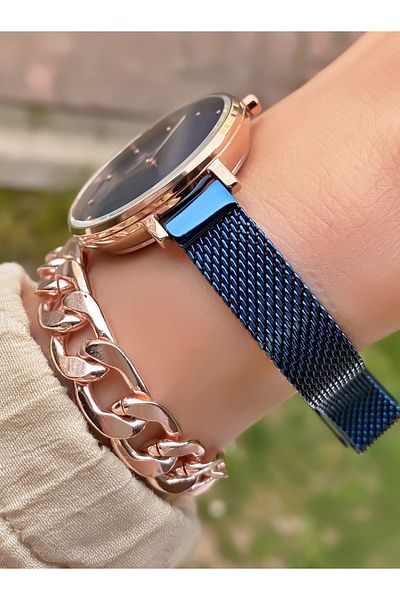 Daniel Klein Navy Blue Color Waterproof Special Price Women's Wristwatch - with Bracelet Gift