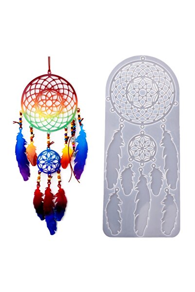 Getshopmini قالب صائد الأحلام الكبير من السيليكون الإيبوكسي