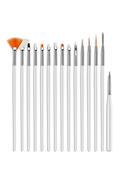 RONIKI 15’li Nail Art Fırça Takımı Beyaz