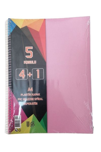 Umut 4+1 Notebook Plastic Cover Spralli A4 4 Square 1 Lined 125 Sheets