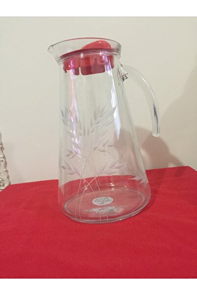 Paşabahçe Yaprak Desen Sürahi Kesme El Işlemesi