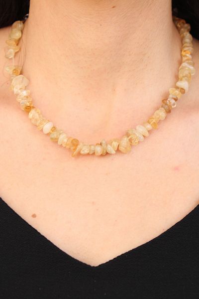 Crystalclem Citrine Natural Stone Necklace Broken Stone Abundance Abundance Necklace