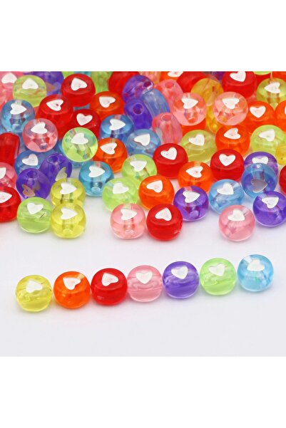 yiğit aksesuar 200 قطعة من الخرز الشفاف على شكل قلب