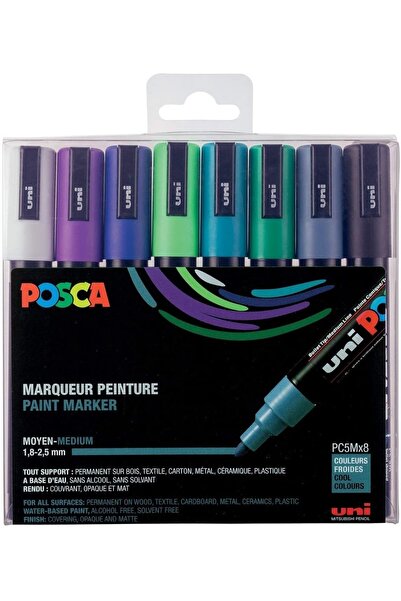 Uni Posca 5m Cool Tones Set of 8