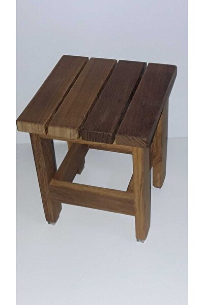 OBERS Iroko Klasik Duş Oturağı 30x30x25cm. Ağaç Duş Oturağı, Ağaç Tabure