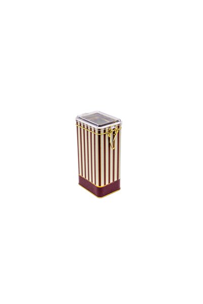 EVLE Er053-1f Circus Cream Patterned Rectangular Metal Storage Container 8x10 Cm