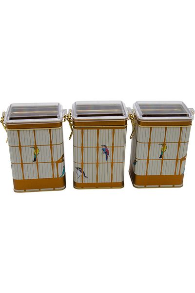 EVLE Erb21t7 Rectangular Lockable Storage Container 75x100x150 Set of 3, Bird Cage