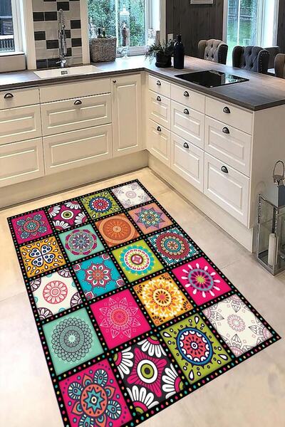 MİCOSA HALI Kaymaz Tabanlı Dijital Baskılı Mutfak Halısı