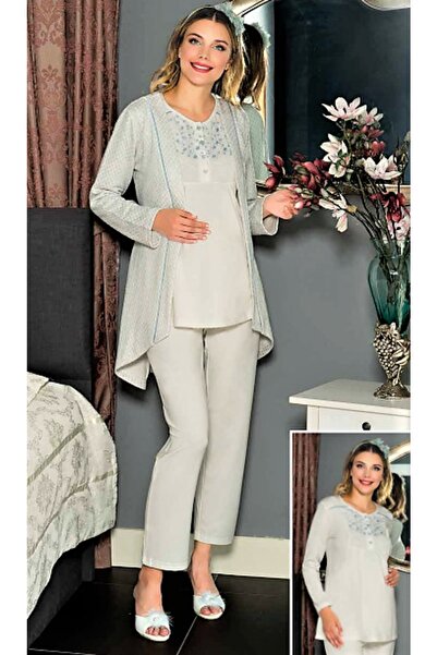 DOWRY Lohusa 3 Lü Pijama Takımı Mavi Flz