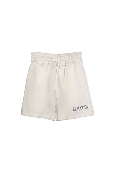 Unisex Off/ White Coton Short