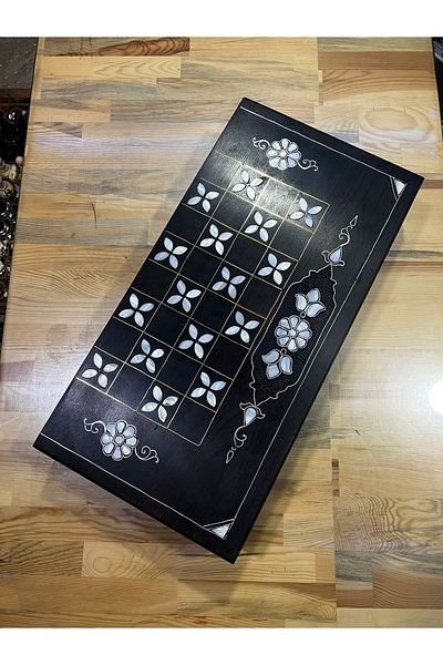 OTTOMAN GAMES Filigree Handmade Mother of Pearl Embroidered Backgammon Large Size 03