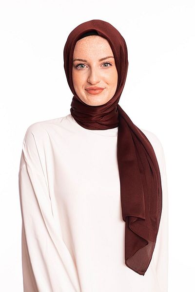 masalsu Women's Dark Burgundy Janjan Chiffon Shawl 75x185cm