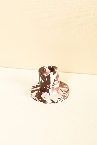 Handmeight Bordo Beyaz Mermer Desenli Beton Mumluk