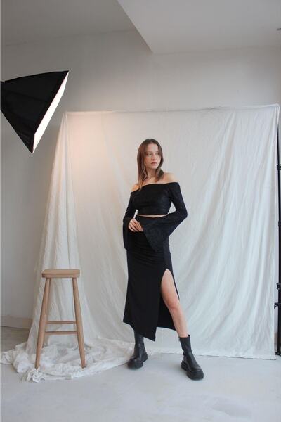 Look Kadıköy Slit Gathered Skirt