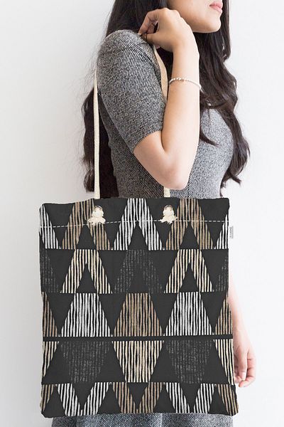 Realhomes Geantă de umăr din material textil cu fermoar cu fundal negru