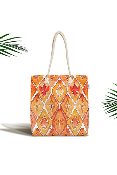 Realhomes Помаранчева сумка через плече з цифровим принтом, дизайном у вигляді дамаску та декоративною блискавкою