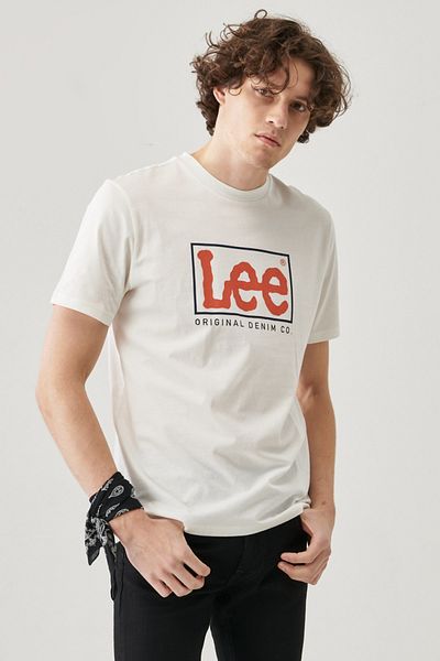 Lee Regular Fit Comfortable Cut 100% Cotton Wobbly Logo Crew Neck T-Shirt