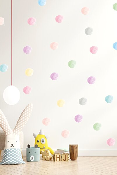 Sticker Sepetim Soft Renkli Suluboya 5 Cm 80 Adet Puantiye Seti Dekoratif Çoc...