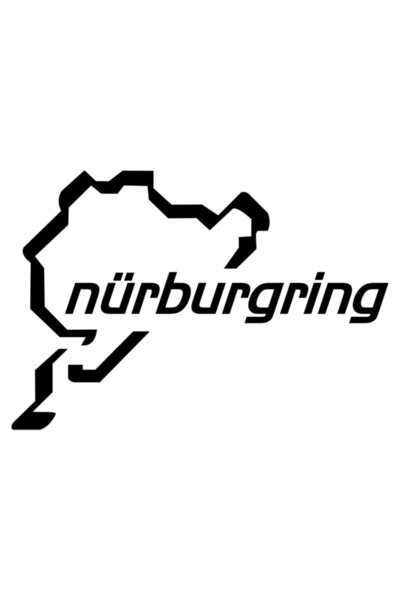 Bak Karıştır Nürburgring Sticker 15x9 Cm Siyah Renk