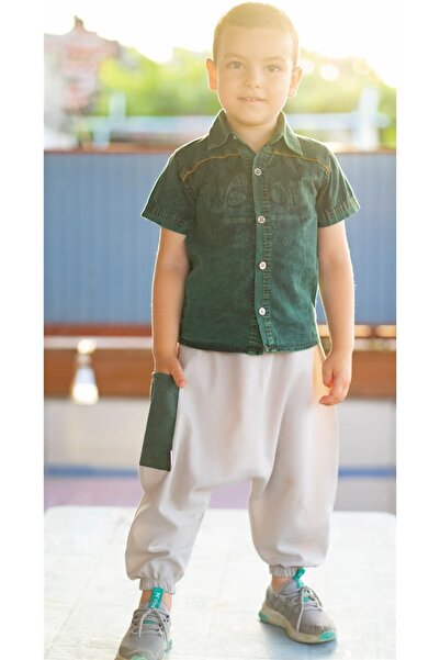 feyzamavm Bej Rengi Erkek Çocuk Cepli Şalvar