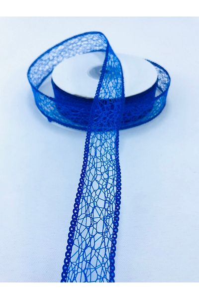 Hobigram Saks Blue Network Ribbon 5 Yards Υλικό Συσκευασίας Διακοσμητική Κορδέλα – Κορδέλα, Κομψό Σχέδιο – Κορδέλα