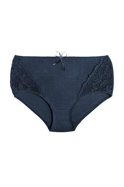 Zena 3'lü Yüksek Bel Kenarları Dantel Pamuklu Büyük Beden Kadın Külot