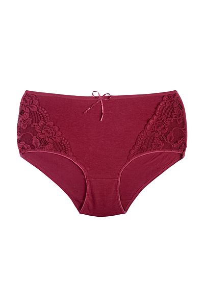 Zena Chiloți de damă, 3 bucăți, talie înaltă, din bumbac cu dantelă