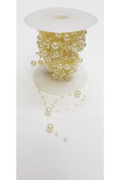 Hobigram Cream Fringed Misina Pearl 20 Meters – Ειδικό Σχέδιο, Αξεσουάρ, Ποιοτική Παραγωγή, Εντυπωσιακό Στυλ – Bon