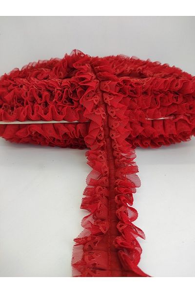 Hobigram Red Ruffle Ribbon – Special Design, Accessory, Quality Production, Eye-Catching Style – Ribbon – Ribbon